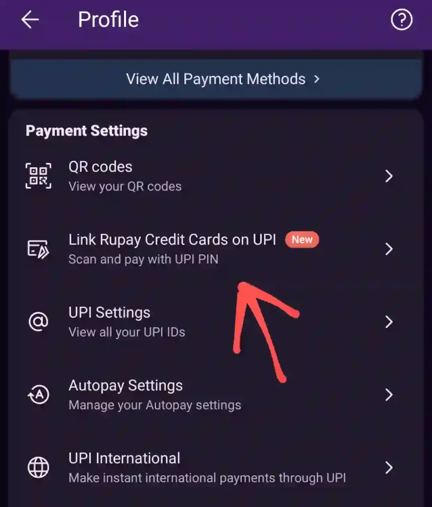 Link rupay credit card in upi