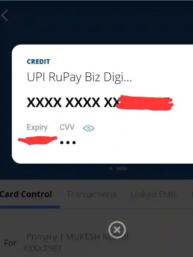 HDFC Rupay Upi Credit Card Full Number