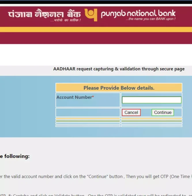 pnb aadhar link online