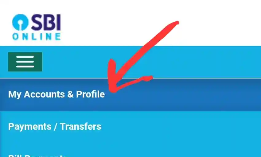 My profile option in sbi net banking