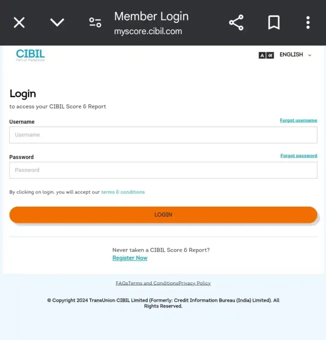 Cibil Login 